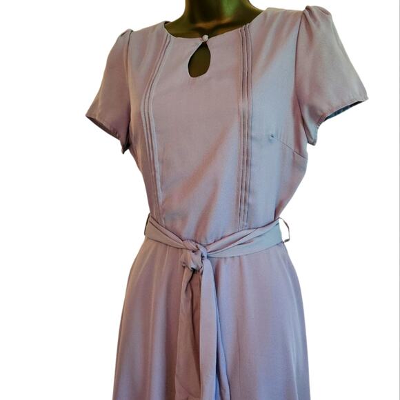 Lindy Bop Bretta tea dress midi blue chiffon size 4 NWT - Picture 2 of 8